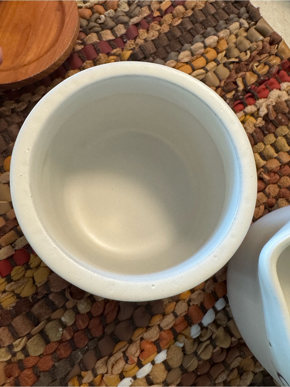 Magnolia White Stoneware Hearth and Hand Cream & Sugar Set with Wood Lid - Picture 5 of 8